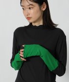 【ラコレ/LAKOLE】のメローエッジハイネック長袖 人気、トレンドファッション・服の通販 founy(ファニー) ファッション Fashion レディースファッション Fashion for Women トップス・カットソー Cut & Sew Tops おすすめ Recommended / Our Picks インナー Innerwear スウェット / スエット Sweatshirt, Sweatwear テレコ Ribbed, Rib Stitch 羽織 Haori, Light Jacket 長袖 Long Sleeve, Full Sleeve thumbnail ブラック×グリーン|ID: prp329100004768571 ipo3291000000034537975