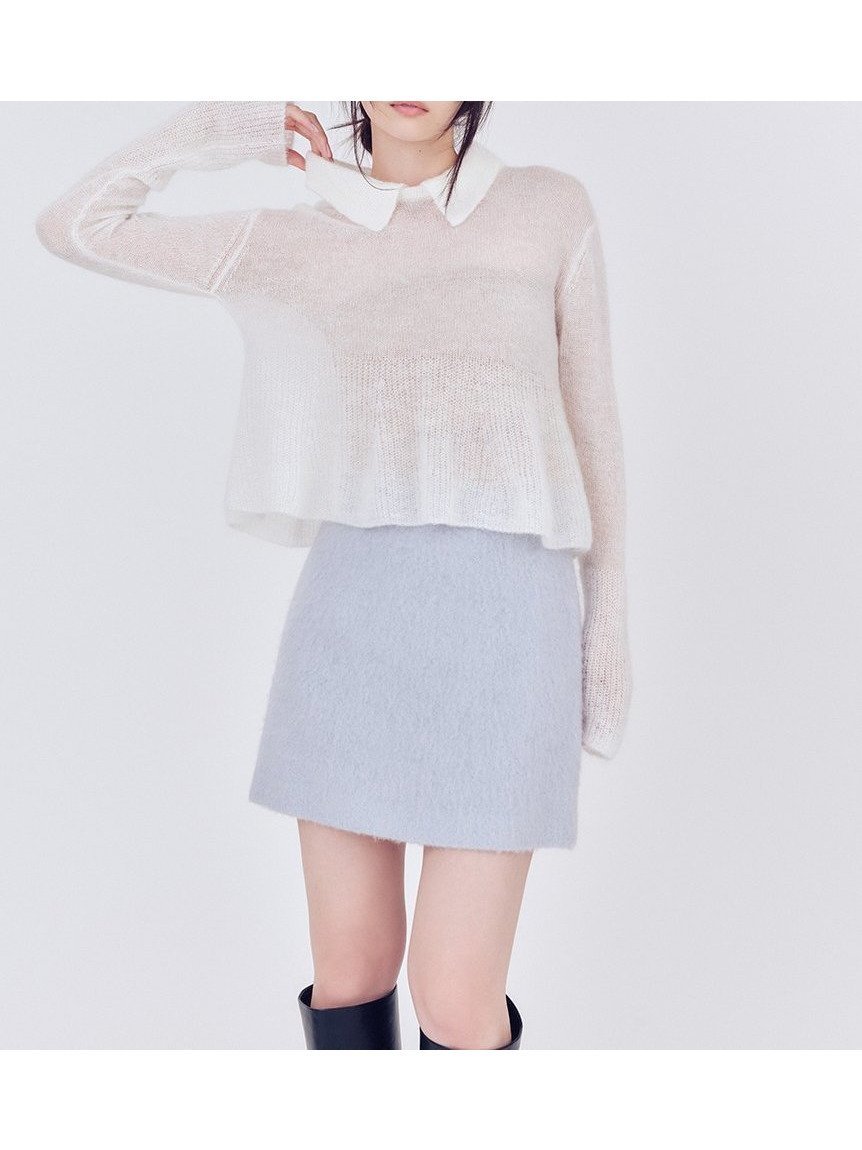 【フレイ アイディー/FRAY I.D】のウールシャギーミニスカート インテリア・キッズ・メンズ・レディースファッション・服の通販 founy(ファニー) 　ファッション　Fashion　レディースファッション　Fashion for Women　スカート　Skirts　ミニスカート　Mini Skirts　ジャケット　Jacket, Outerwear　スタイリッシュ　Stylish, Fashionable　スマート　Smart, Elegant　セットアップ　Set-Up, Coordinated Outfit　フェミニン　Feminine, Girly　ミックス　Mix, Mixed Style　ミニスカート　Mini Skirt, Short Skirt　台形　A-Line, Trapezoid Shape　軽量　Lightweight, Ultra Light　LBLU[081]|ID: prp329100004768607 ipo3291000000034538299