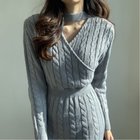 【ミニミニストア/miniministore】の前後2wayニットワンピース 深スリット ブルーグレー|ID: prp329100004768643 ipo3291000000035089354