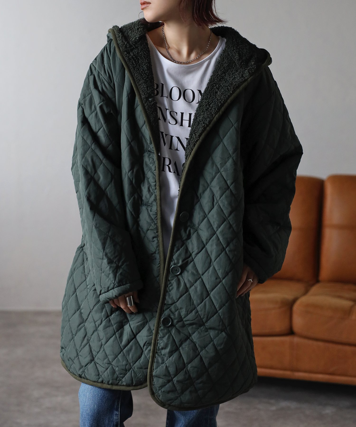 【リラクロ/relaclo】のmitis/裏ボアキルティングコート インテリア・キッズ・メンズ・レディースファッション・服の通販 founy(ファニー) 　ファッション　Fashion　レディースファッション　Fashion for Women　アウター　Coat / Outerwear Collection　コート・ロングコート・ピーコート　Long Coats, Peacoats & More　キルティング　Quilted, Quilting　ミドル　Middle Length, Mid Height　冬　Winter / This Winter　カーキ|ID: prp329100004768660 ipo3291000000034609143