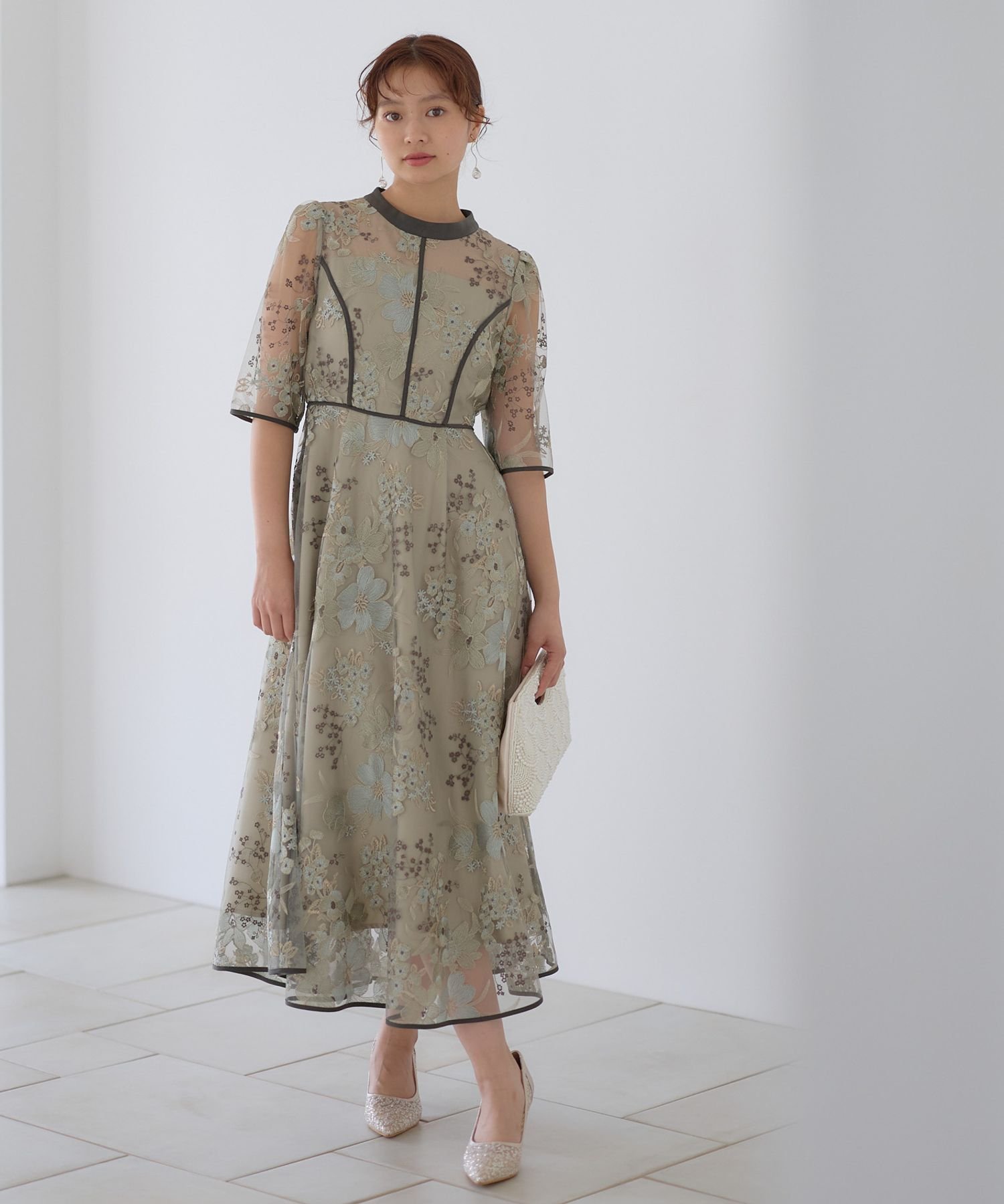 【アンデミュウ/Andemiu】のフラワーシシュウドレス インテリア・キッズ・メンズ・レディースファッション・服の通販 founy(ファニー) ファッション Fashion レディースファッション Fashion for Women ワンピース Dresses フォーマル・パーティードレス・結婚式用ドレス Elegant & Casual Dresses おすすめ Recommended / Our Picks インナー Innerwear ドレス Dress, One-Piece 結婚式 Wedding グリーン|ID: prp329100004768662 ipo3291000000034538918