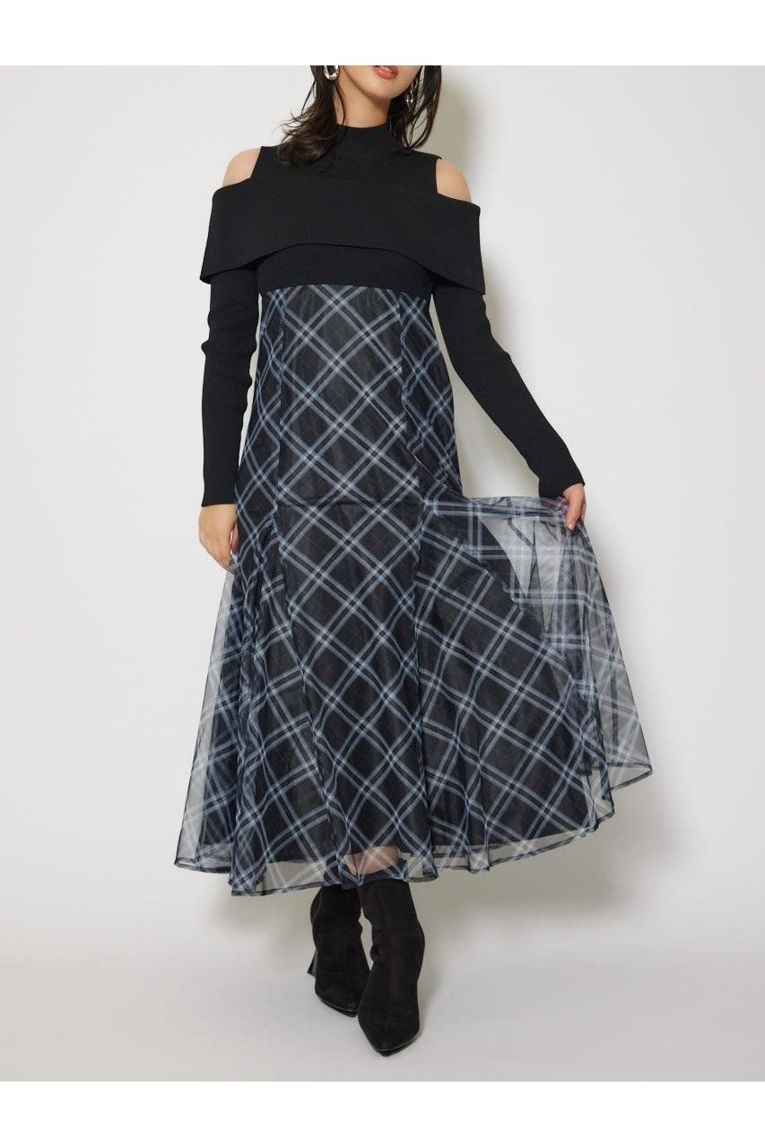 【リエンダ/rienda】のドッキングオフショルニットフレアワンピース インテリア・キッズ・メンズ・レディースファッション・服の通販 founy(ファニー) ファッション Fashion レディースファッション Fashion for Women ワンピース Dresses インナー Innerwear エレガント 上品 Elegant コンパクト Compact, Small Size シェイプ Shape, Slim Fit ショート Short, Short Length チュール Tulip, Tulip Motif ドッキング Docking, Mixed Material ハイネック High Neck, Mock Neck フレア Flare, Flared ミュール Mule, Backless Shoes リブニット Rib Knit, Ribbed Knit レース Lace, Lace Fabric ロマンティック Romantic, Feminine Style ロング Long, Long-Length 再入荷 Restock / Back in Stock おすすめ Recommended / Our Picks BLK|ID: prp329100004768679 ipo3291000000034539014