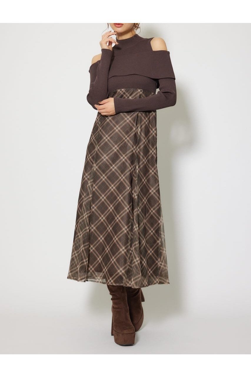 【リエンダ/rienda】のドッキングオフショルニットフレアワンピース インテリア・キッズ・メンズ・レディースファッション・服の通販 founy(ファニー) ファッション Fashion レディースファッション Fashion for Women ワンピース Dresses インナー Innerwear エレガント 上品 Elegant コンパクト Compact, Small Size シェイプ Shape, Slim Fit ショート Short, Short Length チュール Tulip, Tulip Motif ドッキング Docking, Mixed Material ハイネック High Neck, Mock Neck フレア Flare, Flared ミュール Mule, Backless Shoes リブニット Rib Knit, Ribbed Knit レース Lace, Lace Fabric ロマンティック Romantic, Feminine Style ロング Long, Long-Length 再入荷 Restock / Back in Stock おすすめ Recommended / Our Picks BRN|ID: prp329100004768679 ipo3291000000034539015