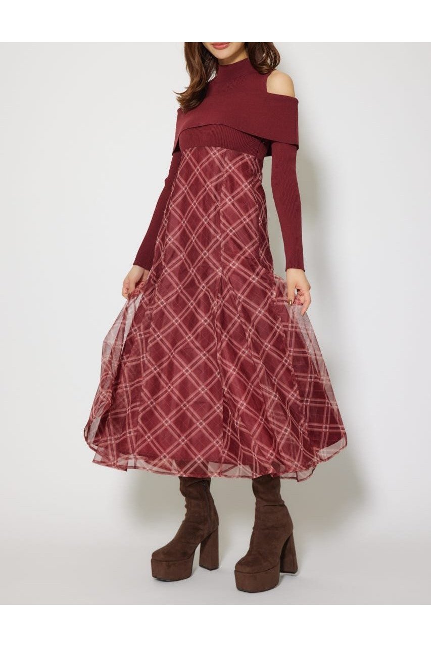 【リエンダ/rienda】のドッキングオフショルニットフレアワンピース インテリア・キッズ・メンズ・レディースファッション・服の通販 founy(ファニー) ファッション Fashion レディースファッション Fashion for Women ワンピース Dresses インナー Innerwear エレガント 上品 Elegant コンパクト Compact, Small Size シェイプ Shape, Slim Fit ショート Short, Short Length チュール Tulip, Tulip Motif ドッキング Docking, Mixed Material ハイネック High Neck, Mock Neck フレア Flare, Flared ミュール Mule, Backless Shoes リブニット Rib Knit, Ribbed Knit レース Lace, Lace Fabric ロマンティック Romantic, Feminine Style ロング Long, Long-Length 再入荷 Restock / Back in Stock おすすめ Recommended / Our Picks RED|ID: prp329100004768679 ipo3291000000034539017