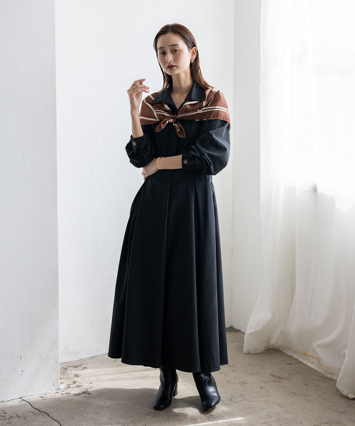 【ヴィータフェリーチェ/VitaFelice】のタックフレアーワンピース インテリア・キッズ・メンズ・レディースファッション・服の通販 founy(ファニー) 　ファッション　Fashion　レディースファッション　Fashion for Women　ワンピース　Dresses　オケージョン　Occasion Wear　ジャケット　Jacket, Outerwear　ポケット　Pocket, Pocket Detail　エレガント 上品　Elegant　ビジネス 仕事 通勤　Business / Work / Commuting　ブラック|ID: prp329100004768680 ipo3291000000034539023