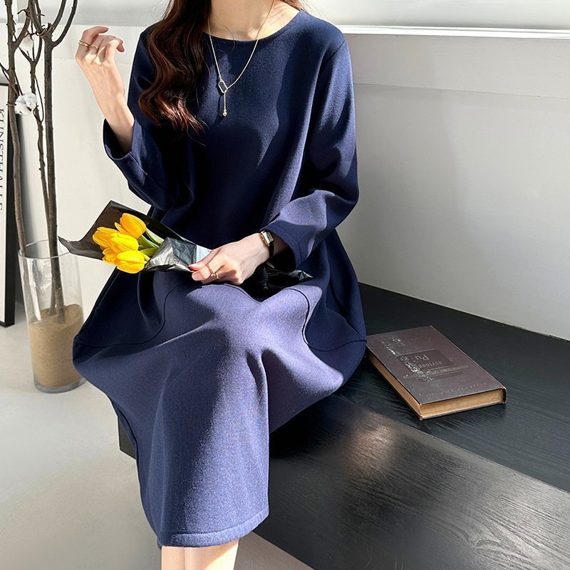 【ココモモ/COCOMOMO】の裏起毛 コクーンワンピース コットンリネンワンピース ワンピース ロング丈 インテリア・キッズ・メンズ・レディースファッション・服の通販 founy(ファニー) ファッション Fashion レディースファッション Fashion for Women ワンピース Dresses おすすめ Recommended / Our Picks インナー Innerwear ハイネック High Neck, Mock Neck リネン Linen, Linen Fabric レギンス Leggings, Stretch Pants ロング Long, Long-Length A/W・秋冬 Autumn/Winter ネイビー|ID: prp329100004768682 ipo3291000000034539041