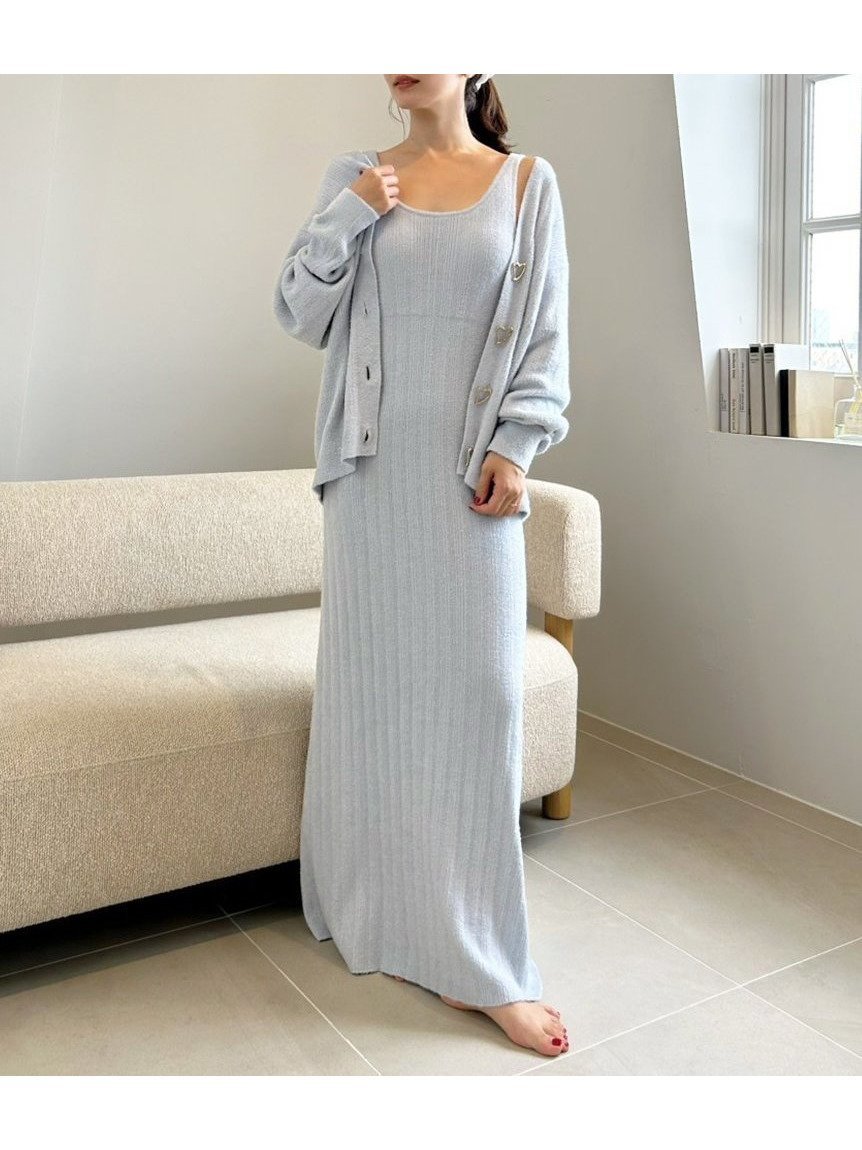 【スナイデル ホーム/SNIDEL HOME】の【Warmmisty】【吸湿発熱】 タンクニットワンピース インテリア・キッズ・メンズ・レディースファッション・服の通販 founy(ファニー) 　ファッション　Fashion　レディースファッション　Fashion for Women　ワンピース　Dresses　ニットワンピース　Knit Dresses　おすすめ　Recommended / Our Picks　なめらか　Smooth, Silky Texture　カーディガン　Cardigan, Knitwear　シンプル　Simple, Minimal　スマート　Smart, Elegant　タンク　Tank Top, Sleeveless Top　フレア　Flare, Flared　人気　Popular, Best Seller　LBLU[081]|ID: prp329100004768685 ipo3291000000034539057