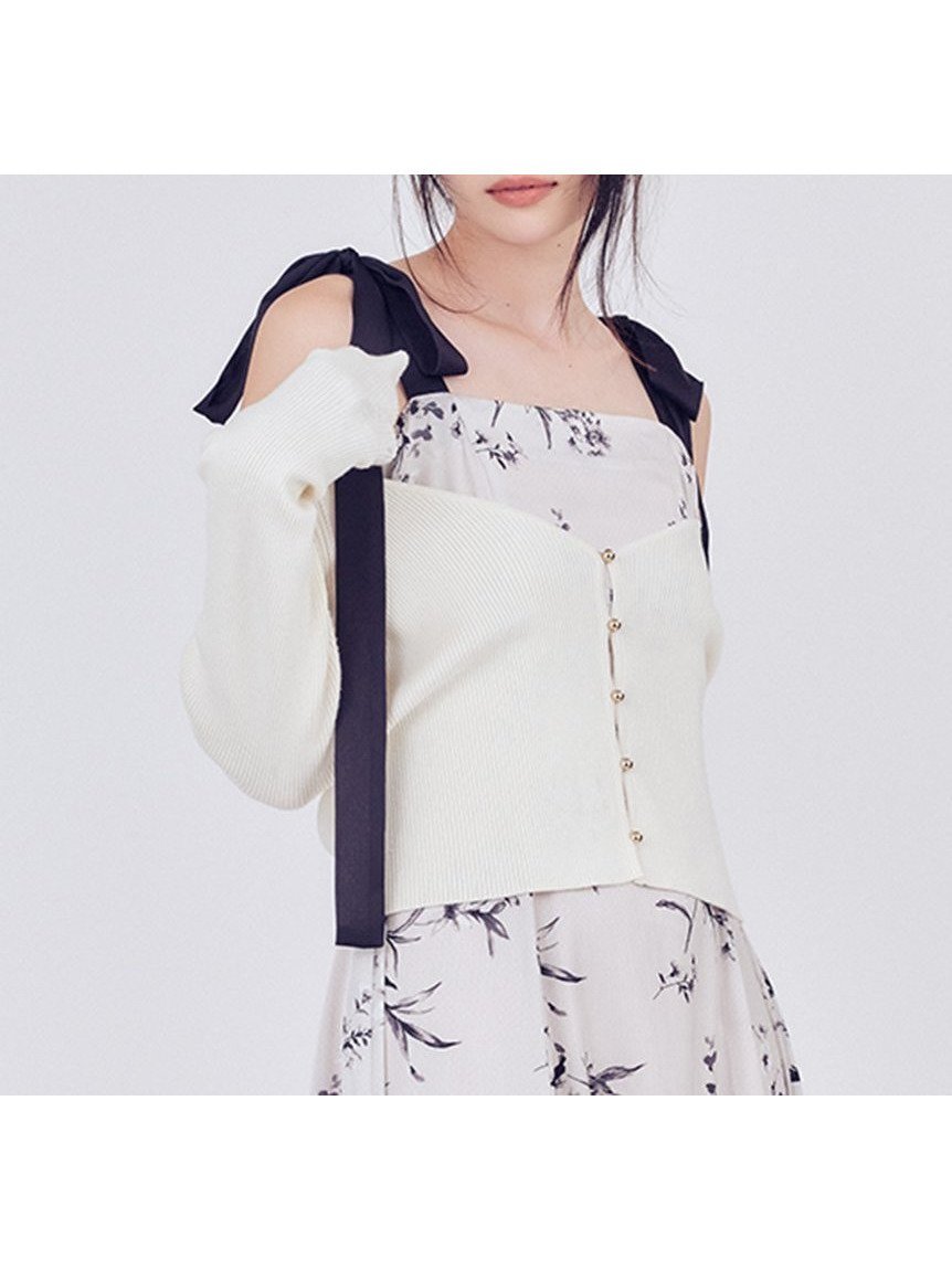 【フレイ アイディー/FRAY I.D】のクロップドリブニットカーディガン インテリア・キッズ・メンズ・レディースファッション・服の通販 founy(ファニー) 　ファッション　Fashion　レディースファッション　Fashion for Women　トップス・カットソー　Cut & Sew Tops　ニット　Knit Tops & Sweaters　カーディガン・羽織り　Layered Style Cardigans　クロップド　Cropped, Short Length　シンプル　Simple, Minimal　スマート　Smart, Elegant　とろみ　Fluid, Flowy Fabric　デコルテ　Décolleté, Neckline　なめらか　Smooth, Silky Texture　フィット　Fit, Slim Fit　フレア　Flare, Flared　フロント　Front, Front Design　ベーシック　Basic, Essential　モダン　Modern, Contemporary　おすすめ　Recommended / Our Picks　エレガント 上品　Elegant　WHT[001]|ID: prp329100004768830 ipo3291000000034937810