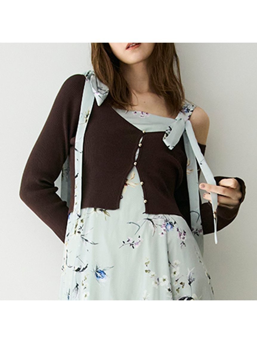 【フレイ アイディー/FRAY I.D】のクロップドリブニットカーディガン インテリア・キッズ・メンズ・レディースファッション・服の通販 founy(ファニー) 　ファッション　Fashion　レディースファッション　Fashion for Women　トップス・カットソー　Cut & Sew Tops　ニット　Knit Tops & Sweaters　カーディガン・羽織り　Layered Style Cardigans　クロップド　Cropped, Short Length　シンプル　Simple, Minimal　スマート　Smart, Elegant　とろみ　Fluid, Flowy Fabric　デコルテ　Décolleté, Neckline　なめらか　Smooth, Silky Texture　フィット　Fit, Slim Fit　フレア　Flare, Flared　フロント　Front, Front Design　ベーシック　Basic, Essential　モダン　Modern, Contemporary　おすすめ　Recommended / Our Picks　エレガント 上品　Elegant　BRW[058]|ID: prp329100004768830 ipo3291000000034937813