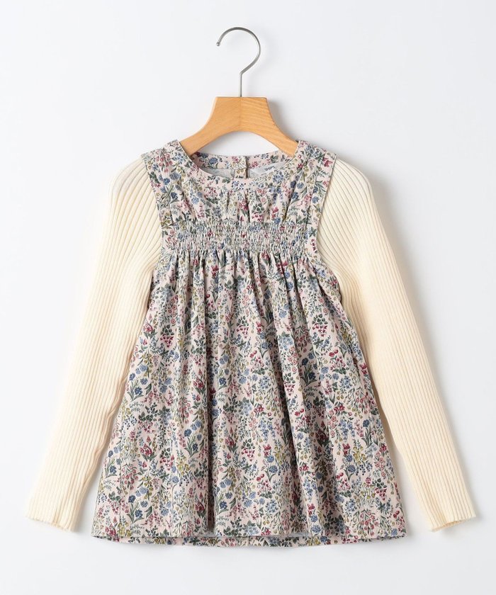 【シップス/SHIPS / KIDS】のSHIPS KIDS 140~150cm / コーデュロイ リブ レイヤード トップス インテリア・キッズ・メンズ・レディースファッション・服の通販 founy(ファニー) https://founy.com/ ファッション Fashion キッズファッション Fashion for Kids トップス・カットソー Cut & Sew Tops ギャザー Gathered, Ruffled コーデュロイ Corduroy, Cord Fabric シャーリング Shirring, Ruched ショート Short, Short Length チュニック Tunic, Long Top プリント Print, Printed Pattern ボタニカル Botanical, Floral Pattern リブニット Rib Knit, Ribbed Knit |ID: prp329100004768831 ipo3291000000034540655