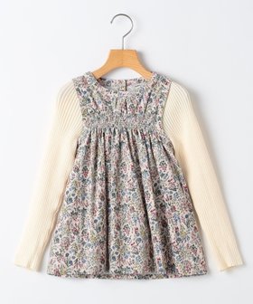 【シップス/SHIPS / KIDS】のSHIPS KIDS 140~150cm / コーデュロイ リブ レイヤード トップス 人気、トレンドファッション・服の通販 founy(ファニー) ファッション Fashion キッズファッション Fashion for Kids トップス・カットソー Cut & Sew Tops ギャザー Gathered, Ruffled コーデュロイ Corduroy, Cord Fabric シャーリング Shirring, Ruched ショート Short, Short Length チュニック Tunic, Long Top プリント Print, Printed Pattern ボタニカル Botanical, Floral Pattern リブニット Rib Knit, Ribbed Knit |ID:prp329100004768831