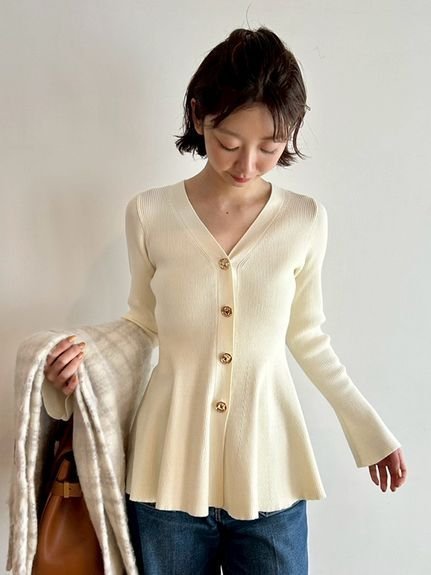 【リリーブラウン/Lily Brown】のペプラムニットカーディガン 人気、トレンドファッション・服の通販 founy(ファニー) ファッション Fashion レディースファッション Fashion for Women トップス・カットソー Cut & Sew Tops ニット Knit Tops & Sweaters カーディガン・羽織り Layered Style Cardigans カーディガン Cardigan, Knitwear シェイプ Shape, Slim Fit スマート Smart, Elegant フィット Fit, Slim Fit フロント Front, Front Design ペプラム Peplum, Flared Hem リブニット Rib Knit, Ribbed Knit おすすめ Recommended / Our Picks エレガント 上品 Elegant other-1|ID: prp329100004768832 ipo3291000000034721713