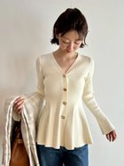 【リリーブラウン/Lily Brown】のペプラムニットカーディガン 人気、トレンドファッション・服の通販 founy(ファニー) ファッション Fashion レディースファッション Fashion for Women トップス・カットソー Cut & Sew Tops ニット Knit Tops & Sweaters カーディガン・羽織り Layered Style Cardigans カーディガン Cardigan, Knitwear シェイプ Shape, Slim Fit スマート Smart, Elegant フィット Fit, Slim Fit フロント Front, Front Design ペプラム Peplum, Flared Hem リブニット Rib Knit, Ribbed Knit おすすめ Recommended / Our Picks エレガント 上品 Elegant thumbnail IVR[003]|ID: prp329100004768832 ipo3291000000034721714