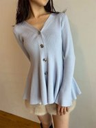 【リリーブラウン/Lily Brown】のペプラムニットカーディガン 人気、トレンドファッション・服の通販 founy(ファニー) ファッション Fashion レディースファッション Fashion for Women トップス・カットソー Cut & Sew Tops ニット Knit Tops & Sweaters カーディガン・羽織り Layered Style Cardigans カーディガン Cardigan, Knitwear シェイプ Shape, Slim Fit スマート Smart, Elegant フィット Fit, Slim Fit フロント Front, Front Design ペプラム Peplum, Flared Hem リブニット Rib Knit, Ribbed Knit おすすめ Recommended / Our Picks エレガント 上品 Elegant thumbnail LBLU[081]|ID: prp329100004768832 ipo3291000000034721715