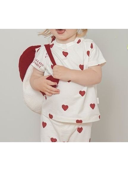【ジェラート ピケ/gelato pique / KIDS】の【BABY】ハート柄Tシャツ インテリア・キッズ・メンズ・レディースファッション・服の通販 founy(ファニー) 　ファッション　Fashion　キッズファッション　Fashion for Kids　RED[046]|ID: prp329100004768866 ipo3291000000034540963