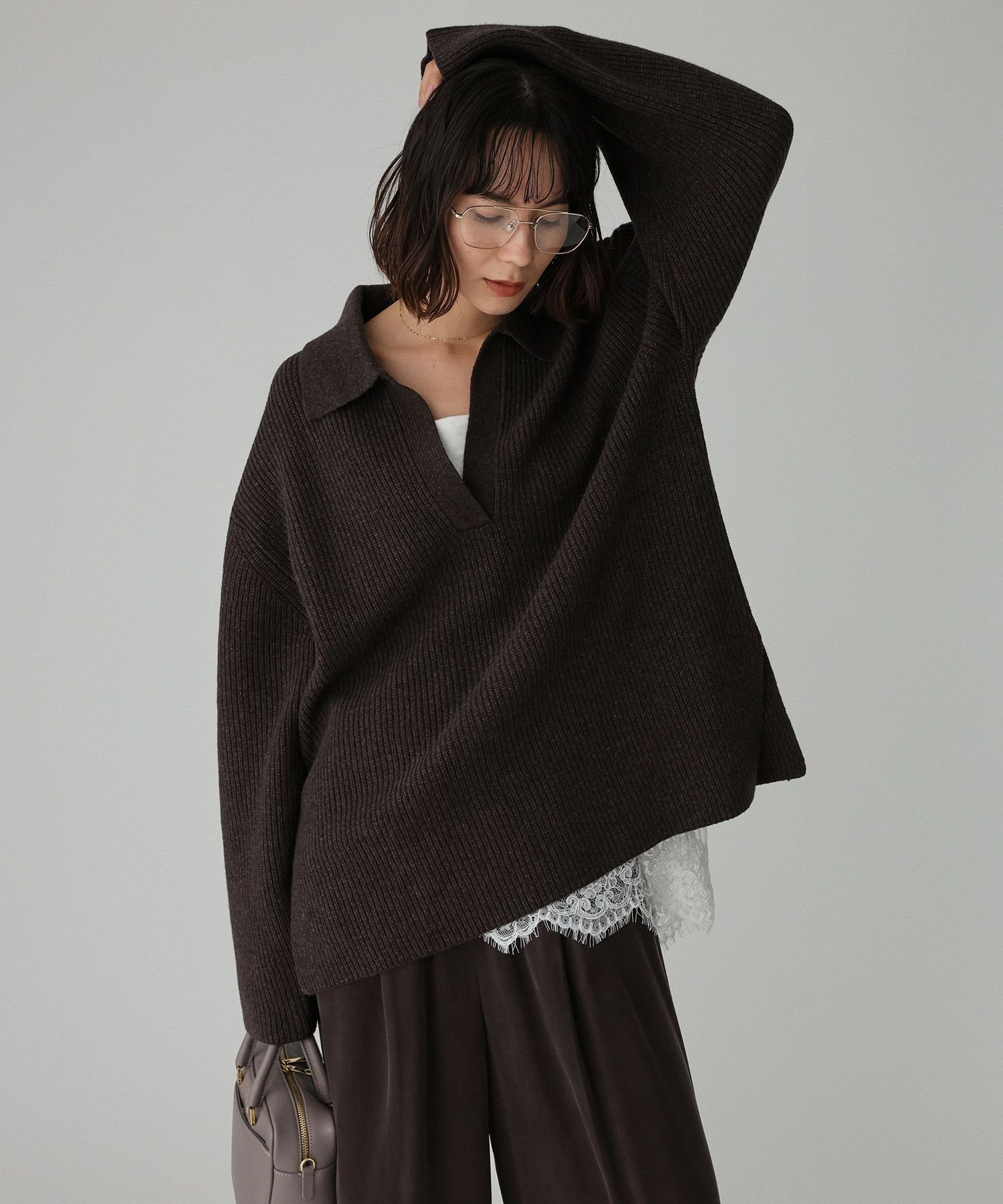 【バビロン/BABYLONE / KIDS】のスキッパーミドルゲージニットプルオーバー 人気、トレンドファッション・服の通販 founy(ファニー) 　ファッション　Fashion　キッズファッション　Fashion for Kids　トップス・カットソー　Cut & Sew Tops　スキッパー　Skipper, Open Collar　再入荷　Restock / Back in Stock　 other-1|ID: prp329100004769153 ipo3291000000034543163