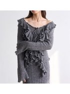 【スナイデル/SNIDEL】のラッフルデザインニットプルオーバー 人気、トレンドファッション・服の通販 founy(ファニー) ファッション Fashion レディースファッション Fashion for Women トップス・カットソー Cut & Sew Tops ニット Knit Tops & Sweaters カジュアルプルオーバー・ニットトップス Pullovers & Knit Tops / Casual Pullovers イエロー Yellow インナー Innerwear ウェーブ Wavy Pattern エアリー Airy Texture ストレッチ Stretch, Stretchy Fabric スマート Smart, Elegant スリーブ Sleeve, Long Sleeve / Short Sleeve デニム Denim, Jeans Material トレンド Trend, Trending Now フィット Fit, Slim Fit フェミニン Feminine, Girly フリル Frill, Ruffle リボン Ribbon, Bow ロマンティック Romantic, Feminine Style おすすめ Recommended / Our Picks thumbnail GRY[006]|ID: prp329100004769184 ipo3291000000034543406