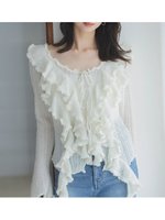 【スナイデル/SNIDEL】のラッフルデザインニットプルオーバー 人気、トレンドファッション・服の通販 founy(ファニー) ファッション Fashion レディースファッション Fashion for Women トップス・カットソー Cut & Sew Tops ニット Knit Tops & Sweaters カジュアルプルオーバー・ニットトップス Pullovers & Knit Tops / Casual Pullovers イエロー Yellow インナー Innerwear ウェーブ Wavy Pattern エアリー Airy Texture ストレッチ Stretch, Stretchy Fabric スマート Smart, Elegant スリーブ Sleeve, Long Sleeve / Short Sleeve デニム Denim, Jeans Material トレンド Trend, Trending Now フィット Fit, Slim Fit フェミニン Feminine, Girly フリル Frill, Ruffle リボン Ribbon, Bow ロマンティック Romantic, Feminine Style おすすめ Recommended / Our Picks |ID:prp329100004769184