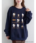 【ルディックパーク/LUDIC PARK】のハローキティ9連トレーナー 人気、トレンドファッション・服の通販 founy(ファニー) ファッション Fashion レディースファッション Fashion for Women おすすめ Recommended / Our Picks お家時間・ステイホーム Stay Home / At Home ショルダー Shoulder, Shoulder Strap デニム Denim, Jeans Material トレーナー Sweatshirt, Trainer ドロップ Drop Shoulder, Dropped Style プリント Print, Printed Pattern リボン Ribbon, Bow レオパード Leopard, Animal Print thumbnail 紺|ID: prp329100004769479 ipo3291000000034588111