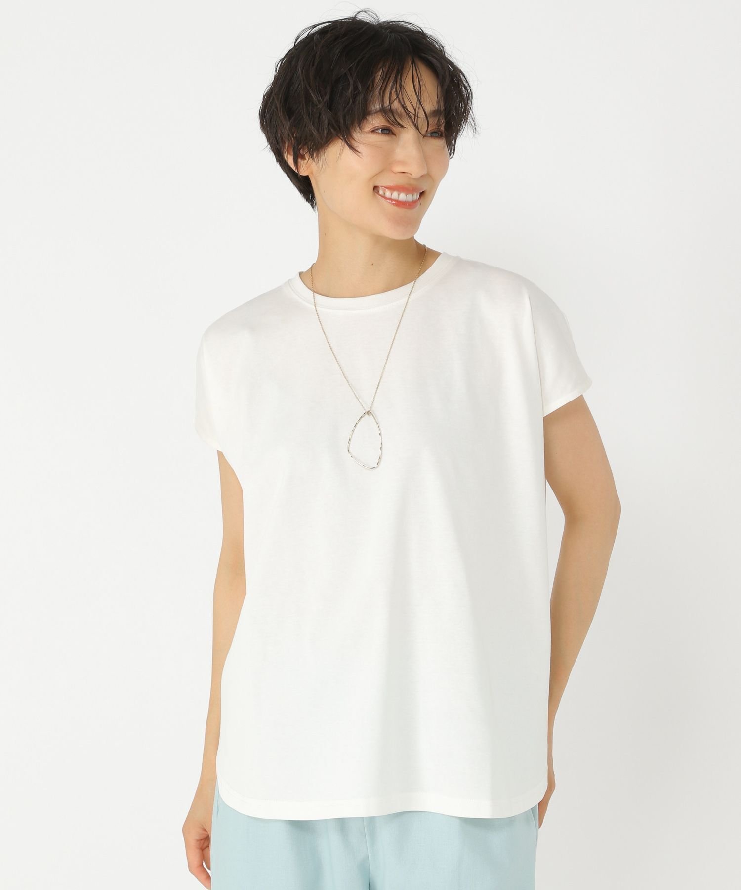 【スタディオ クリップ/studio CLIP】の《ウタオ》汗染み防止フレンチTシャツ インテリア・キッズ・メンズ・レディースファッション・服の通販 founy(ファニー) ファッション Fashion レディースファッション Fashion for Women トップス・カットソー Cut & Sew Tops シャツ・ブラウス・オフィスカジュアル Elegant Blouses & Button-Ups ロングTシャツ・Tシャツ Longline T-Shirts & Tees オレンジ Orange スリーブ Sleeve, Long Sleeve / Short Sleeve デニム Denim, Jeans Material フレンチ French, French Style ベーシック Basic, Essential 夏 Summer オフ11|ID: prp329100004769488 ipo3291000000034546578