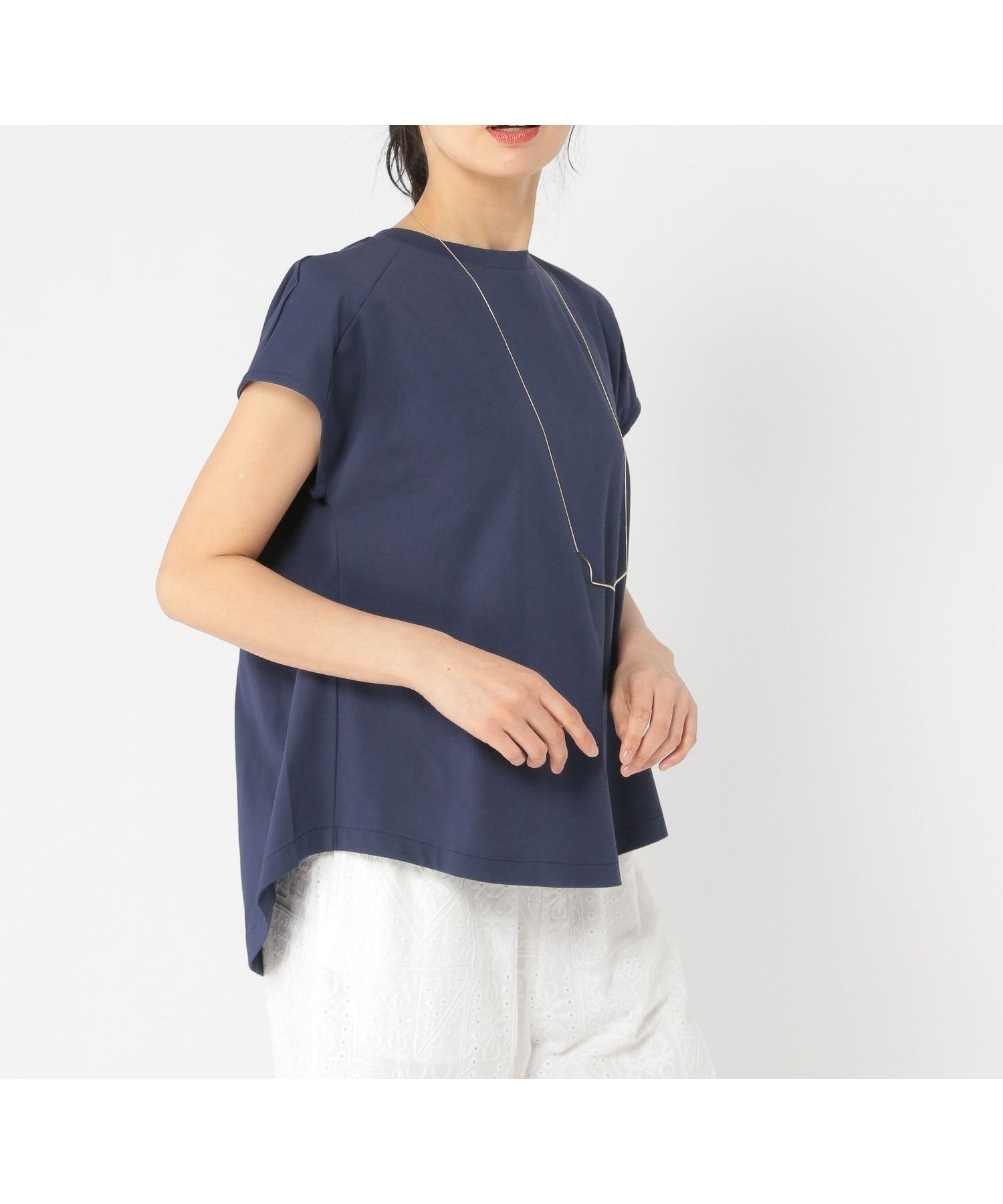 【スタディオ クリップ/studio CLIP】の《ウタオ》UVカットバックギャザーTシャツ インテリア・キッズ・メンズ・レディースファッション・服の通販 founy(ファニー) 　ファッション　Fashion　レディースファッション　Fashion for Women　トップス・カットソー　Cut & Sew Tops　シャツ・ブラウス・オフィスカジュアル　Elegant Blouses & Button-Ups　ロングTシャツ・Tシャツ　Longline T-Shirts & Tees　バッグ　Bags　インナー　Innerwear　ギャザー　Gathered, Ruffled　シンプル　Simple, Minimal　フロント　Front, Front Design　夏　Summer　ネイビー88|ID: prp329100004769491 ipo3291000000034546621