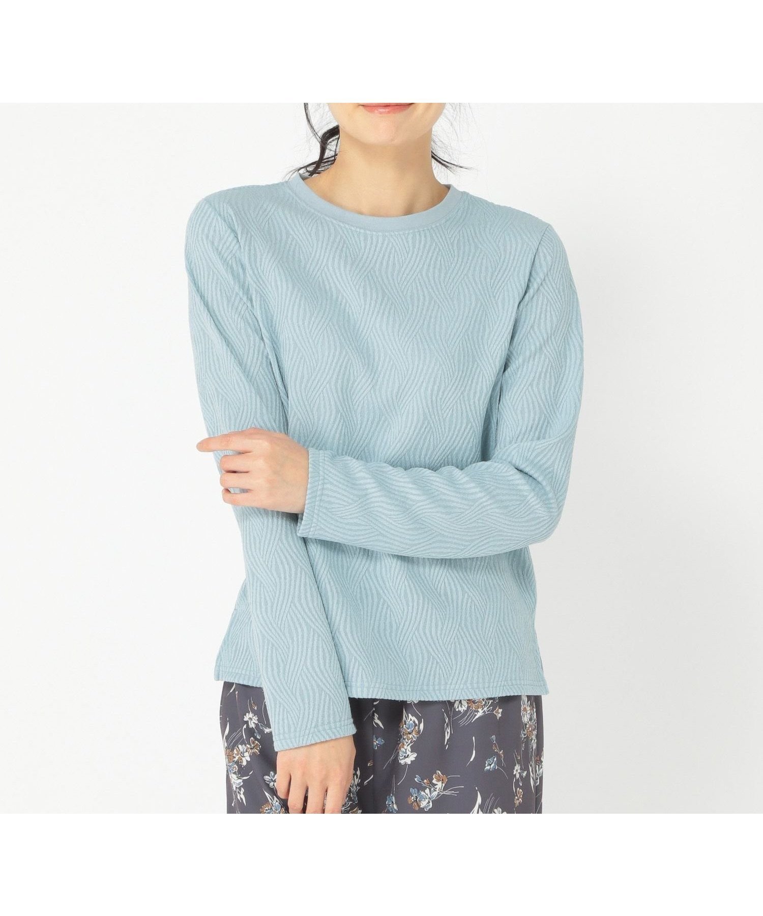 【スタディオ クリップ/studio CLIP】の《ウタオ》ウィーブ柄クルーネックカットスリーブ インテリア・キッズ・メンズ・レディースファッション・服の通販 founy(ファニー) ファッション Fashion レディースファッション Fashion for Women インナー Innerwear ウェーブ Wavy Pattern ウォッシャブル Machine Washable カーディガン Cardigan, Knitwear シアー Sheer, See-Through シンプル Simple, Minimal スタイリッシュ Stylish, Fashionable ブルー80|ID: prp329100004769494 ipo3291000000034546641