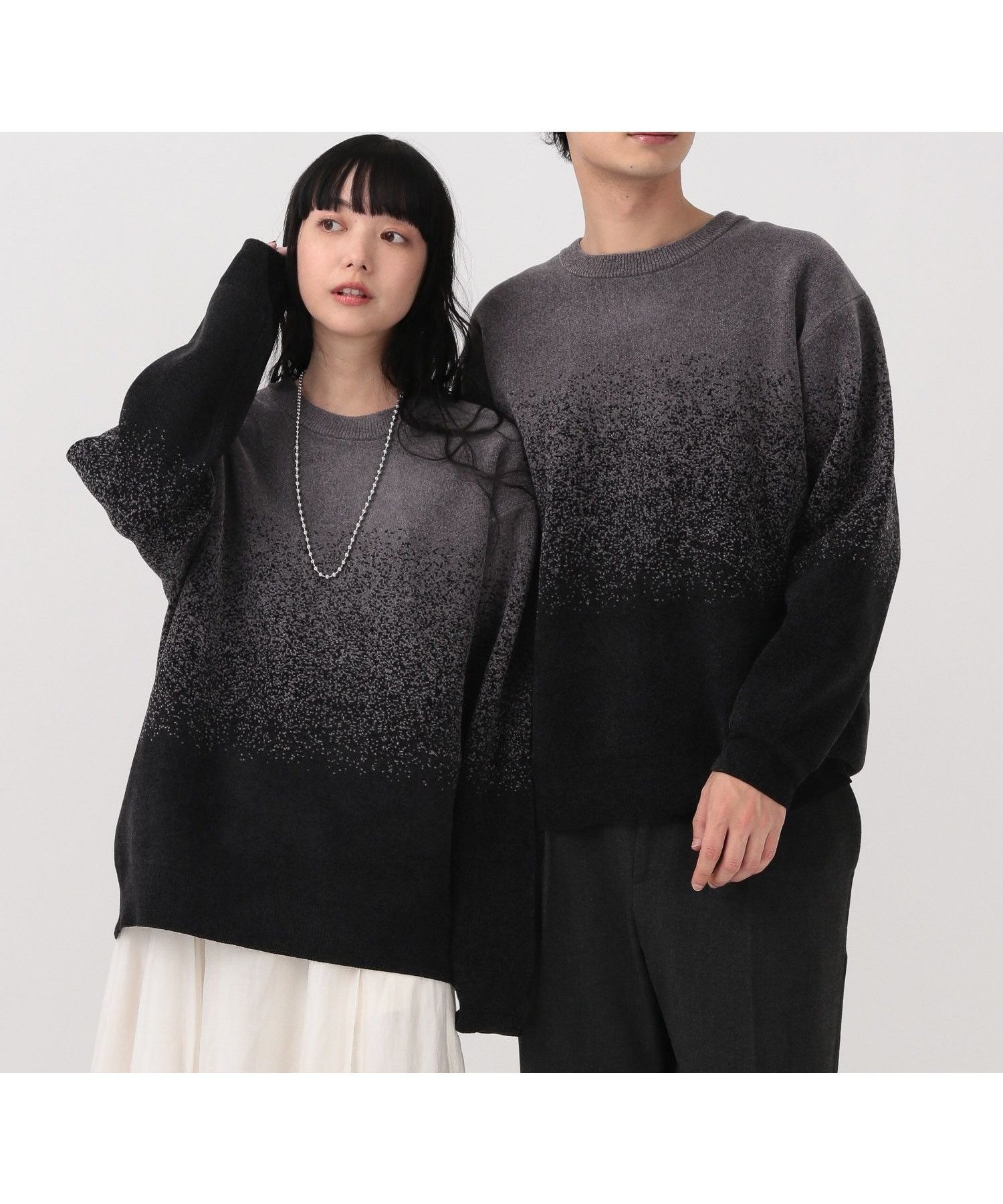 【グローバルワーク/GLOBAL WORK】のやわらかリッチモールニット/柄/581135 インテリア・キッズ・メンズ・レディースファッション・服の通販 founy(ファニー) 　ファッション　Fashion　レディースファッション　Fashion for Women　トップス・カットソー　Cut & Sew Tops　ニット　Knit Tops & Sweaters　おすすめ　Recommended / Our Picks　なめらか　Smooth, Silky Texture　グラデーション　Gradient, Ombre　冬　Winter / This Winter　チャコール*ブラックグラデ11|ID: prp329100004769570 ipo3291000000034547749