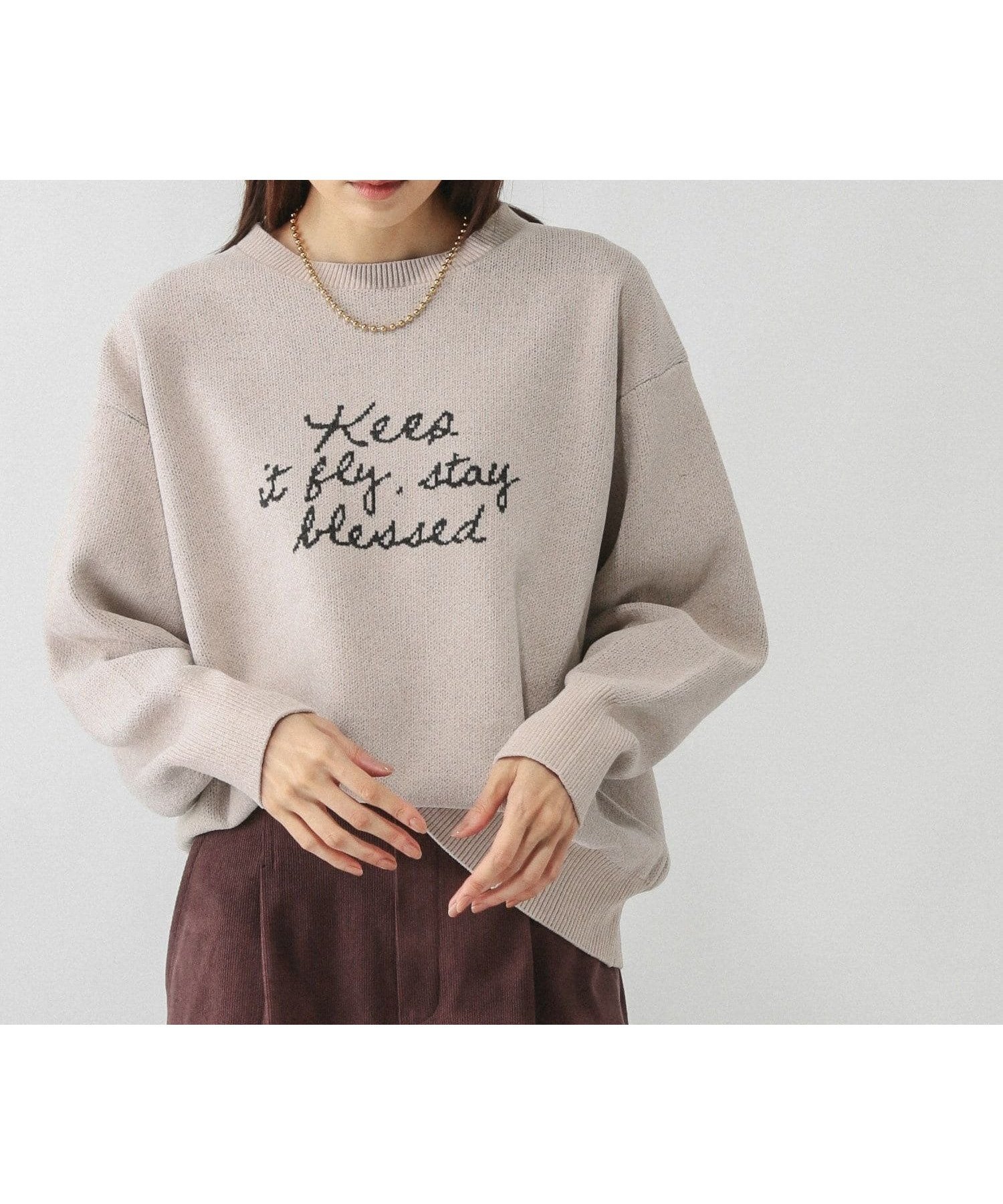 【グローバルワーク/GLOBAL WORK】のモールニットアソートロゴプルオーバー/581163 インテリア・キッズ・メンズ・レディースファッション・服の通販 founy(ファニー) 　ファッション　Fashion　レディースファッション　Fashion for Women　トップス・カットソー　Cut & Sew Tops　ニット　Knit Tops & Sweaters　カジュアルプルオーバー・ニットトップス　Pullovers & Knit Tops / Casual Pullovers　ジャカード／ジャガード　Jacquard, Woven Pattern　スウェット / スエット　Sweatshirt, Sweatwear　ダブル　Double, Double-Breasted　ベロア　Velour, Soft Velvet　ライトグレージュ51|ID: prp329100004769583 ipo3291000000034723937