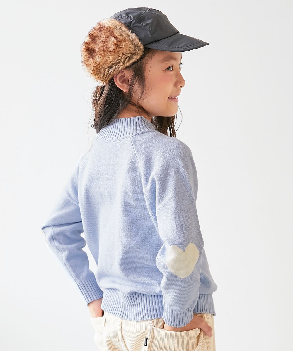 【デビロック/devirock / KIDS】の洗える チクチクしない素肌ニット ハートデザイン ハイネック プルオーバー 25AW インテリア・キッズ・メンズ・レディースファッション・服の通販 founy(ファニー) ファッション Fashion キッズファッション Fashion for Kids トップス・カットソー Cut & Sew Tops 洗える Machine Washable デニム Denim, Jeans Material ハイネック High Neck, Mock Neck おすすめ Recommended / Our Picks 2025年 2025 2025-2026秋冬・A/W Autumn/Winter 2025–26 AW25–26 アイスブルー|ID: prp329100004769624 ipo3291000000034692292