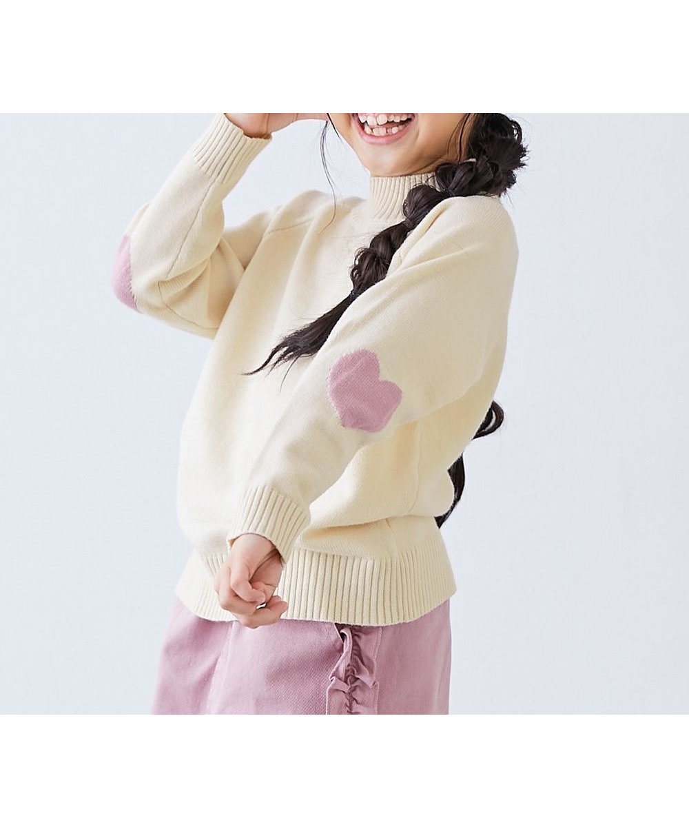【デビロック/devirock / KIDS】の洗える チクチクしない素肌ニット ハートデザイン ハイネック プルオーバー 25AW インテリア・キッズ・メンズ・レディースファッション・服の通販 founy(ファニー) ファッション Fashion キッズファッション Fashion for Kids トップス・カットソー Cut & Sew Tops 洗える Machine Washable デニム Denim, Jeans Material ハイネック High Neck, Mock Neck おすすめ Recommended / Our Picks 2025年 2025 2025-2026秋冬・A/W Autumn/Winter 2025–26 AW25–26 アイボリー|ID: prp329100004769624 ipo3291000000034692293