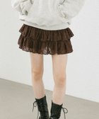 【ヘザー/Heather】のレース切り替えフリルミニスカート ブラウン|ID: prp329100004769657 ipo3291000000034587240