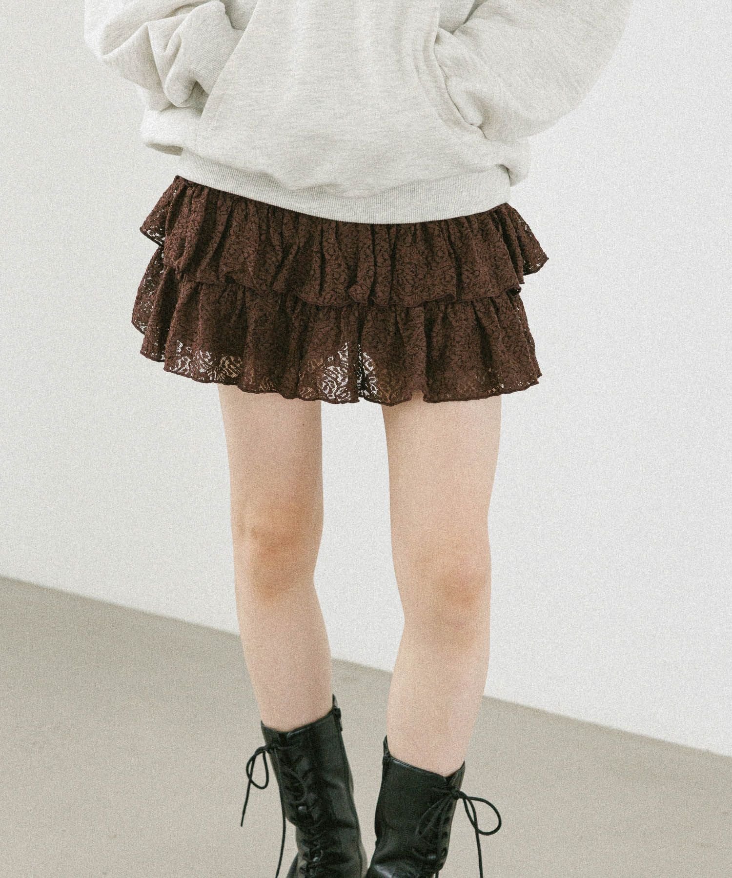 【ヘザー/Heather】のレース切り替えフリルミニスカート インテリア・キッズ・メンズ・レディースファッション・服の通販 founy(ファニー) ファッション Fashion レディースファッション Fashion for Women スカート Skirts ミニスカート Mini Skirts カットソー Cut and Sewn Top トレンド Trend, Trending Now フリル Frill, Ruffle ミニスカート Mini Skirt, Short Skirt レース Lace, Lace Fabric 秋 Autumn ブラウン|ID: prp329100004769657 ipo3291000000034587240