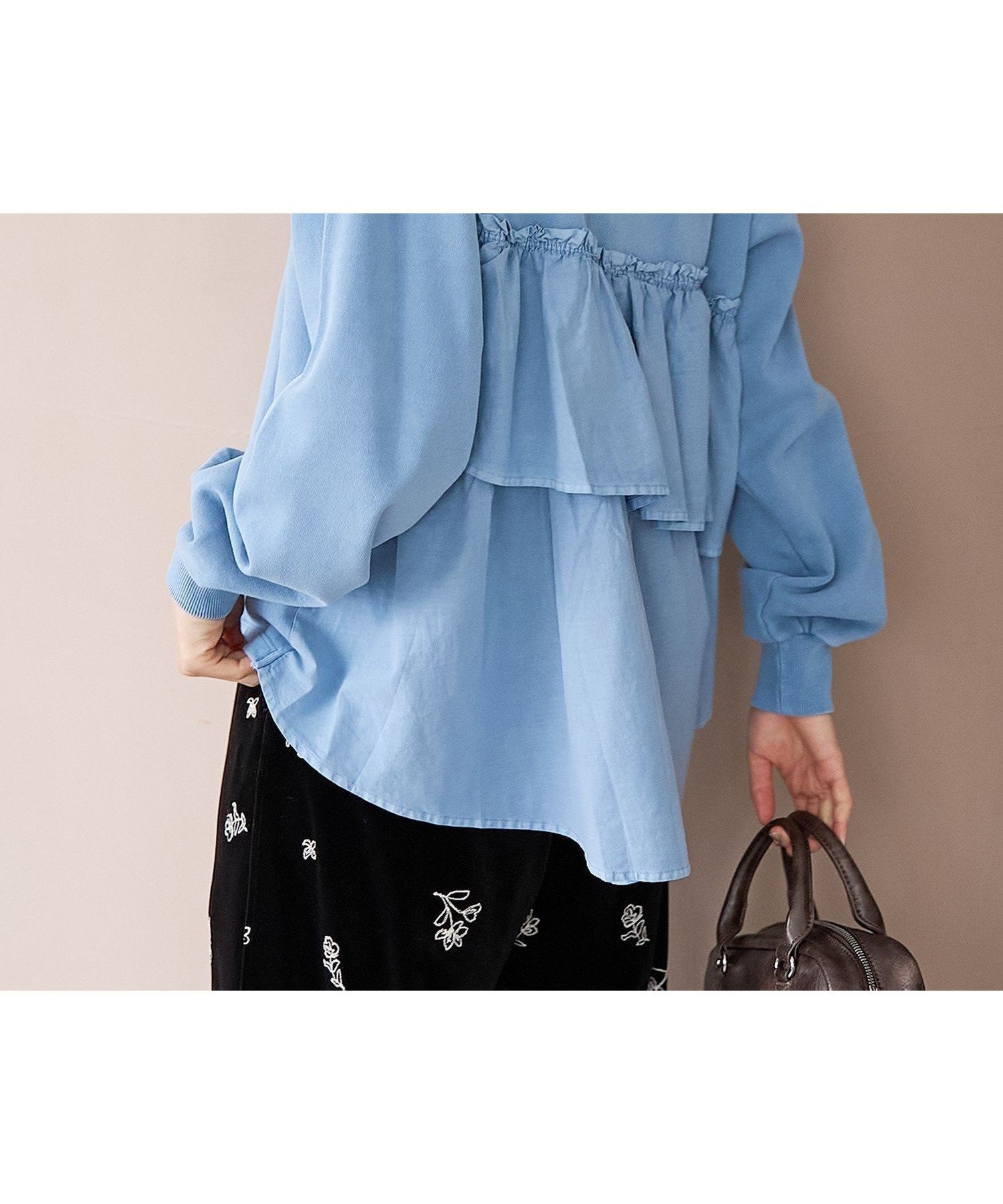 【コーエン/COEN】のフリルドッキングピグメント裏毛スウェット インテリア・キッズ・メンズ・レディースファッション・服の通販 founy(ファニー) 　ファッション　Fashion　レディースファッション　Fashion for Women　トップス・カットソー　Cut & Sew Tops　レディースパーカー・カジュアルフーディー　Casual Hoodies & Sweatshirts　スウェット・クルーネックトップス　Sweatshirts & Crewnecks / Relaxed Fit Sweat Tops　ヴィンテージ　Vintage Style　スウェット / スエット　Sweatshirt, Sweatwear　セットアップ　Set-Up, Coordinated Outfit　定番　Standard, Basic Item　人気　Popular, Best Seller　フェミニン　Feminine, Girly　フリル　Frill, Ruffle　ボトム　Bottoms, Lower Wear　おすすめ　Recommended / Our Picks　COBALT|ID: prp329100004769681 ipo3291000000035113239