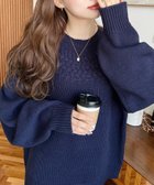 【モーメントプラス/moment+ / MEN】の3G 求心ケーブル編みニットプルオーバー ネイビー|ID: prp329100004769690 ipo3291000000034549361