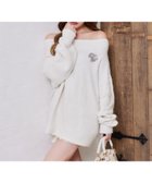 【ナイスクラップ/NICE CLAUP】のブローチ付きベロアモールミニニットワンピース アイボリー|ID: prp329100004769868 ipo3291000000034588610