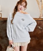 【ナイスクラップ/NICE CLAUP】のブローチ付きベロアモールミニニットワンピース サックスブルー|ID: prp329100004769868 ipo3291000000034588614