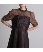 【プールヴー/PourVous】のフラワーレースノットデザインドレス 人気、トレンドファッション・服の通販 founy(ファニー) ファッション Fashion レディースファッション Fashion for Women ワンピース Dresses フォーマル・パーティードレス・結婚式用ドレス Elegant & Casual Dresses オーガンジー Organza Fabric ギャザー Gathered, Ruffled デコルテ Décolleté, Neckline フラワー Flower, Floral フレア Flare, Flared リボン Ribbon, Bow レース Lace, Lace Fabric おすすめ Recommended / Our Picks エレガント 上品 Elegant セレモニー Ceremony 結婚式 Wedding 二次会 After Party thumbnail ブラウン|ID: prp329100004769878 ipo3291000000034588704