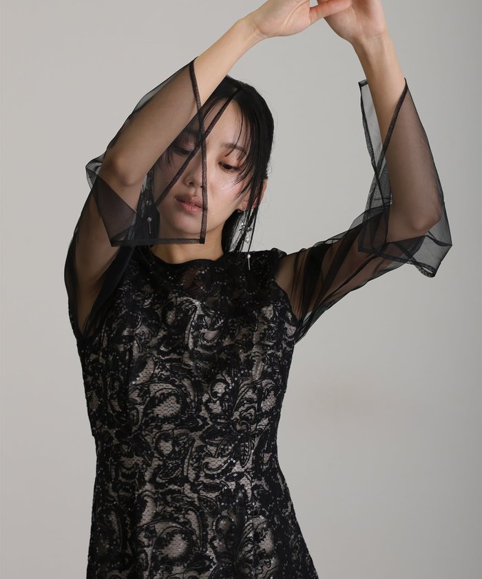 【プールヴー/PourVous】のリーフエンブロイダリーバックデザインドレス インテリア・キッズ・メンズ・レディースファッション・服の通販 founy(ファニー) https://founy.com/ ファッション Fashion レディースファッション Fashion for Women ワンピース Dresses フォーマル・パーティードレス・結婚式用ドレス Elegant & Casual Dresses バッグ Bags ウェーブ Wavy Pattern カッティング Cutting Detail 切替 Switching, Contrast Panel スパンコール Sequins, Sequin Embellishment スリット Slit, Slit Detail スリーブ Sleeve, Long Sleeve / Short Sleeve チュール Tulip, Tulip Motif ドレス Dress, One-Piece モチーフ Motif, Design Theme リボン Ribbon, Bow リーフ Leaf, Botanical Leaf おすすめ Recommended / Our Picks セレモニー Ceremony 結婚式 Wedding 二次会 After Party |ID: prp329100004769883 ipo3291000000034588746