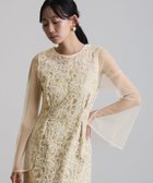 【プールヴー/PourVous】のリーフエンブロイダリーバックデザインドレス イエロー|ID: prp329100004769883 ipo3291000000034588748