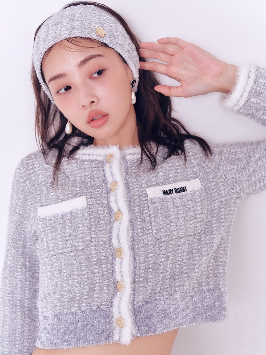 【リリーブラウン/Lily Brown】の【LILY BROWN×MARY QUANT】ツイードニットジャケット 人気、トレンドファッション・服の通販 founy(ファニー) ファッション Fashion レディースファッション Fashion for Women アウター Coat / Outerwear Collection レディースジャケット・軽アウター Jackets スマート Smart, Elegant ツイード Twill, Twill Weave ドッキング Docking, Mixed Material フェザーヤーン Feather Yarn, Fluffy Yarn フェミニン Feminine, Girly フロント Front, Front Design ポケット Pocket, Pocket Detail リュクス Luxury, Elegant, High-End, Chic ロンドン London Style, British Inspired other-1|ID: prp329100004769936 ipo3291000000034659569