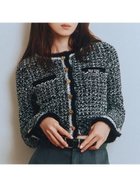 【リリーブラウン/Lily Brown】の【LILY BROWN×MARY QUANT】ツイードニットジャケット 人気、トレンドファッション・服の通販 founy(ファニー) ファッション Fashion レディースファッション Fashion for Women アウター Coat / Outerwear Collection レディースジャケット・軽アウター Jackets スマート Smart, Elegant ツイード Twill, Twill Weave ドッキング Docking, Mixed Material フェザーヤーン Feather Yarn, Fluffy Yarn フェミニン Feminine, Girly フロント Front, Front Design ポケット Pocket, Pocket Detail リュクス Luxury, Elegant, High-End, Chic ロンドン London Style, British Inspired thumbnail BLK[009]|ID: prp329100004769936 ipo3291000000034659571