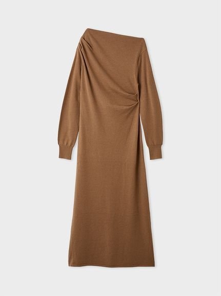 【ミースロエ/MIESROHE】のドレープニットワンピース インテリア・キッズ・メンズ・レディースファッション・服の通販 founy(ファニー) 　ファッション　Fashion　レディースファッション　Fashion for Women　ワンピース　Dresses　ニットワンピース　Knit Dresses　MOC[056]|ID: prp329100004769948 ipo3291000000034551373