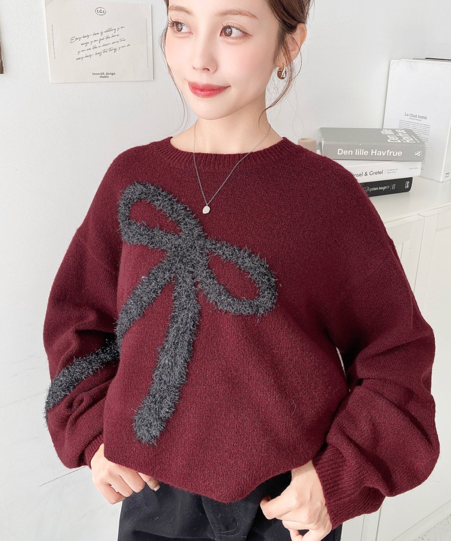 【モーメントプラス/moment+ / MEN】のラメシャギーリボンジャガードもちもちニットプルオーバー インテリア・キッズ・メンズ・レディースファッション・服の通販 founy(ファニー) 　ファッション　Fashion　メンズファッション　Fashion for Men　トップス・カットソー　Cut & Sew Tops　ニット・セーター / 定番トップス　Knit Tops & Sweaters　アクリル　Acrylic Material　エアリー　Airy Texture　シューズ　Shoes, Footwear　シンプル　Simple, Minimal　スキニー　Skinny, Slim Fit　スラックス　Slacks, Dress Pants　ダウン　Down, Puffer　デニム　Denim, Jeans Material　トレンド　Trend, Trending Now　バランス　Balance, Style Balance　バレエ　Ballet, Ballet Style　ビッグ　Big, Oversized　ベーシック　Basic, Essential　ボトム　Bottoms, Lower Wear　マーメイド　Mermaid, Fishtail Silhouette　ミックス　Mix, Mixed Style　モチーフ　Motif, Design Theme　リボン　Ribbon, Bow　再入荷　Restock / Back in Stock　プチプライス・低価格　Affordable / Budget Price　おすすめ　Recommended / Our Picks　ボルドー|ID: prp329100004769974 ipo3291000000034551915