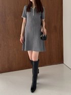 【フレイ アイディー/FRAY I.D】の【ONLINE限定】ポロカラーケーブルニットミニワンピース 人気、トレンドファッション・服の通販 founy(ファニー) ファッション Fashion レディースファッション Fashion for Women ワンピース Dresses ジャケット Jacket, Outerwear スマート Smart, Elegant thumbnail GRY[006]|ID: prp329100004770506 ipo3291000000034557373