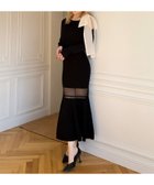 【ロイヤルパーティー/ROYAL PARTY】の【丈が選べる】ワンショルリボンシアー切替ニットマーメイドワンピース 人気、トレンドファッション・服の通販 founy(ファニー) ファッション Fashion レディースファッション Fashion for Women ワンピース Dresses シアー Sheer, See-Through バランス Balance, Style Balance リボン Ribbon, Bow エレガント 上品 Elegant 切替 Switching, Contrast Panel thumbnail ブラック|ID: prp329100004770517 ipo3291000000034590123