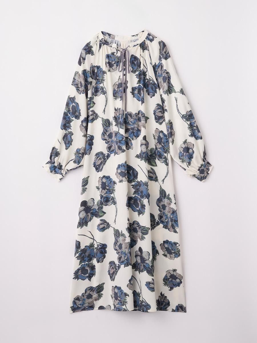 【ヴァン/Vin】のヴィンテージフラワープリントワンピース インテリア・キッズ・メンズ・レディースファッション・服の通販 founy(ファニー) ファッション Fashion レディースファッション Fashion for Women ワンピース Dresses とろみ Fluid, Flowy Fabric フェミニン Feminine, Girly フレア Flare, Flared フロント Front, Front Design プリント Print, Printed Pattern ベロア Velour, Soft Velvet リボン Ribbon, Bow ヴィンテージ Vintage Style エレガント 上品 Elegant アイボリー|ID: prp329100004770524 ipo3291000000034557625