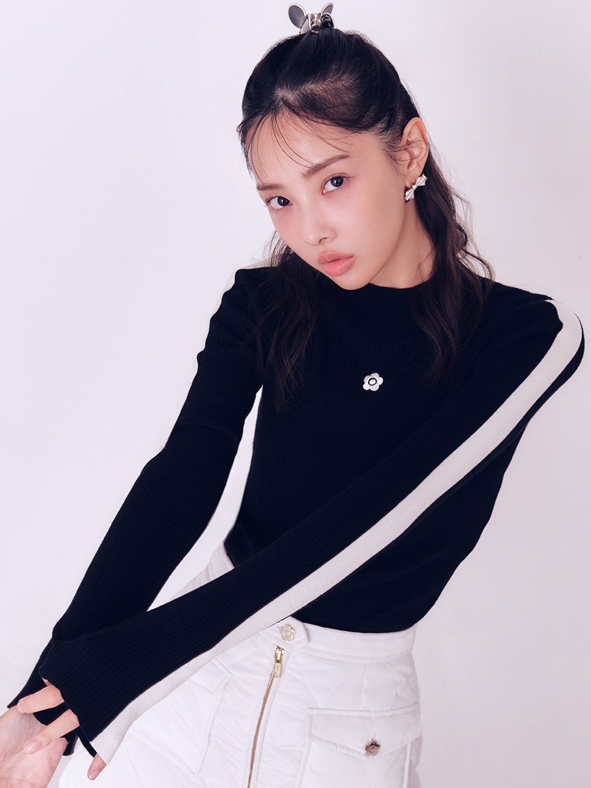 【リリーブラウン/Lily Brown】の【LILY BROWN×MARY QUANT】ソフトリブニットトップス インテリア・キッズ・メンズ・レディースファッション・服の通販 founy(ファニー) 　ファッション　Fashion　レディースファッション　Fashion for Women　トップス・カットソー　Cut & Sew Tops　ニット　Knit Tops & Sweaters　ヴィンテージ　Vintage Style　コラボ　Collaboration, Collab　シルバー　Silver, Metallic Silver　シンプル　Simple, Minimal　スマート　Smart, Elegant　ボーダー　Border, Stripe　ロンドン　London Style, British Inspired　BLK[009]|ID: prp329100004770557 ipo3291000000034557885