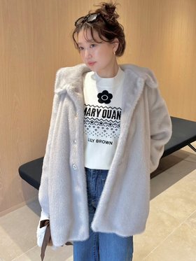 【リリーブラウン/Lily Brown】の【限定カラー】【LILY BROWN×MARY QUANT】ビジュー釦ファーコート 人気、トレンドファッション・服の通販 founy(ファニー) ファッション Fashion レディースファッション Fashion for Women アウター Coat / Outerwear Collection コート・ロングコート・ピーコート Long Coats, Peacoats & More スタンド Stand Collar, Upright Stand スマート Smart, Elegant 人気 Popular, Best Seller パール Pearl, Pearl Accent ビジュー Bijou, Jewel-like Accent フロント Front, Front Design ミックス Mix, Mixed Style モチーフ Motif, Design Theme 無地 Plain, Solid Color リュクス Luxury, Elegant, High-End, Chic ロンドン London Style, British Inspired エレガント 上品 Elegant |ID:prp329100004770595