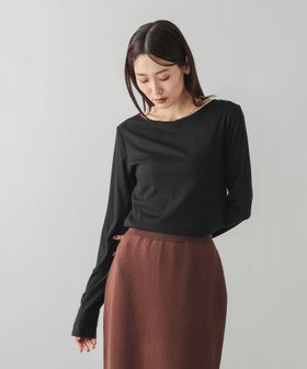 【グローバルワーク/GLOBAL WORK】のFffit エフィット/リブボートネック長袖T/612403 人気、トレンドファッション・服の通販 founy(ファニー) ファッション Fashion レディースファッション Fashion for Women トップス・カットソー Cut & Sew Tops おすすめ Recommended / Our Picks インナー Innerwear カットソー Cut and Sewn Top ジャケット Jacket, Outerwear フィット Fit, Slim Fit 長袖 Long Sleeve, Full Sleeve |ID:prp329100004770599