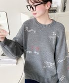 【モーメントプラス/moment+ / MEN】の落書き刺繍ニットプルオーバー チャコールグレー|ID: prp329100004770670 ipo3291000000034559347